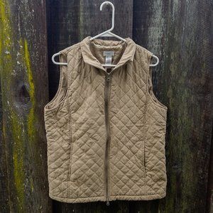 Liz Claiborne Gold Light Brown Puffer Vest Jacket Womens Large